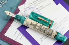 Load image into Gallery viewer, The fountain pen and cap arranged with the certificates.
