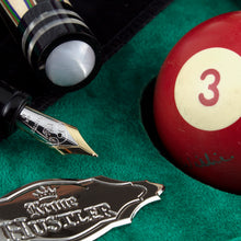 Load image into Gallery viewer, Close up to the fountain pen nib, cap, and the billiards ball
