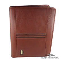 Load image into Gallery viewer, Front view of the brown leather letter pad.
