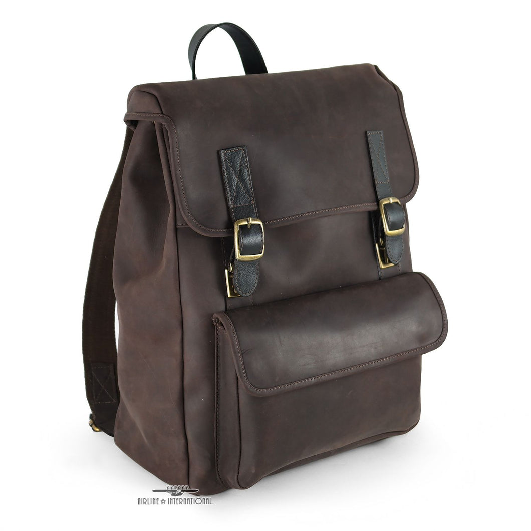 Leather Backpack, front angled view