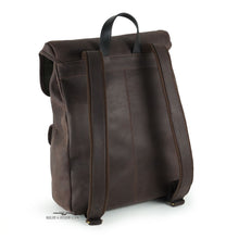 Load image into Gallery viewer, Leather Backpack Back angled view
