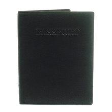 Load image into Gallery viewer, Front view of the black passport cover
