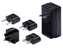 Load image into Gallery viewer, The five power adapter accessories on a white background.
