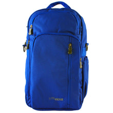 Load image into Gallery viewer, Front view of the blue backpack.
