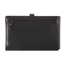 Load image into Gallery viewer, Back view of the black wallet. 
