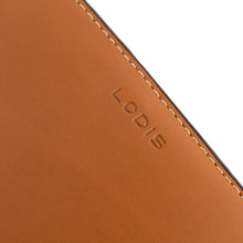 Load image into Gallery viewer, Close up to the LODIS logo embossed on the wallet.
