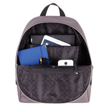 Load image into Gallery viewer, Interior view of the gray backpack. 
