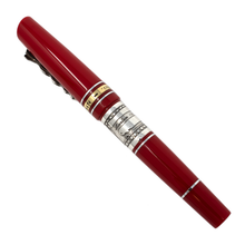 Load image into Gallery viewer, Side view of the red rollerball pen with the cap on.
