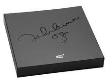 Load image into Gallery viewer, Angled view of the outer box with printed John Lennon signature. 
