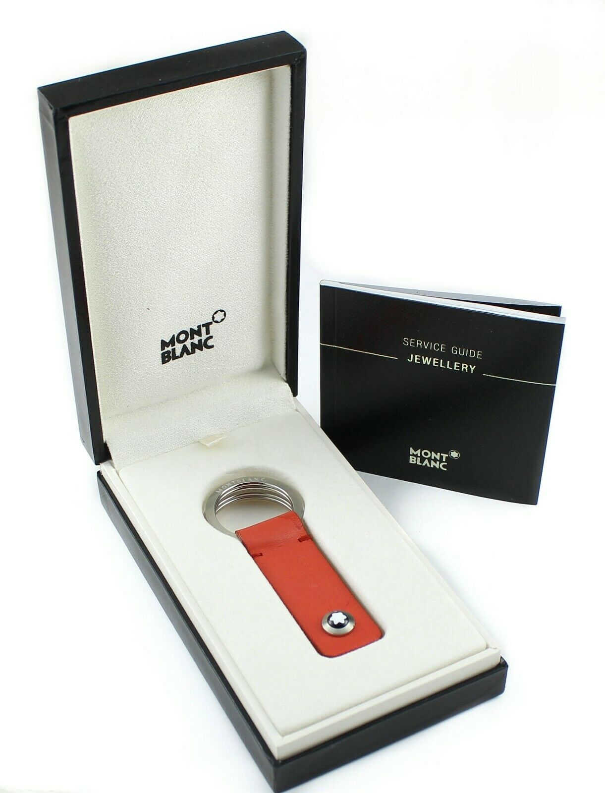 Montblanc Red Leather Key Fob 2-Split Key Ring | Airline