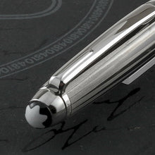 Load image into Gallery viewer, Angled close up to the top of the cap, featuring a Montblanc logo.
