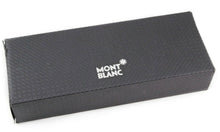 Load image into Gallery viewer, Angled top view of the black card stock box with Montblanc logo.
