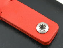 Load image into Gallery viewer, Montblanc Red Leather Key Fob 2-Split Key Ring
