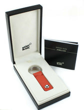 Load image into Gallery viewer, Montblanc Red Leather Key Fob 2-Split Key Ring Packaging
