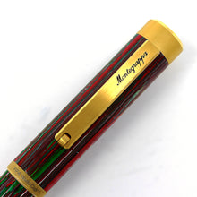 Load image into Gallery viewer, Close up to the cap clip with engraved Montegrappa logo.

