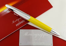 Load image into Gallery viewer, Front view of the fountain pen arranged with the booklet and presentation box.
