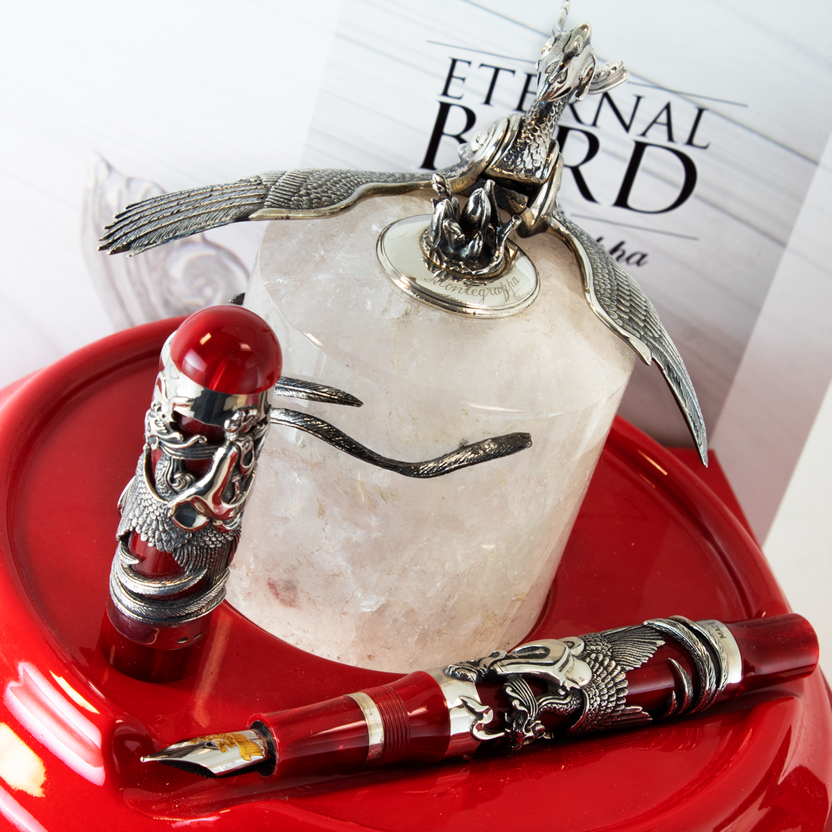 Montegrappa Eternal Bird FP, Inkwell & Media Kit | Airline Intl