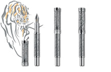 Load image into Gallery viewer, Front and back view of the fountain pen with the cap and without the cap.
