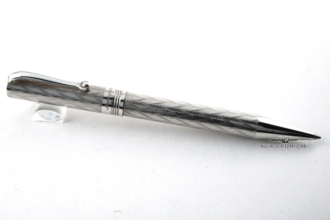 Montegrappa Vintage Sterling Silver Cylindrical Heritage Ballpoint Pen - RARE!