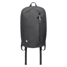 Load image into Gallery viewer, Front panel view of the black backpack.
