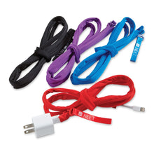 Load image into Gallery viewer, he black purple, blue and red cables arranged on a white background.
