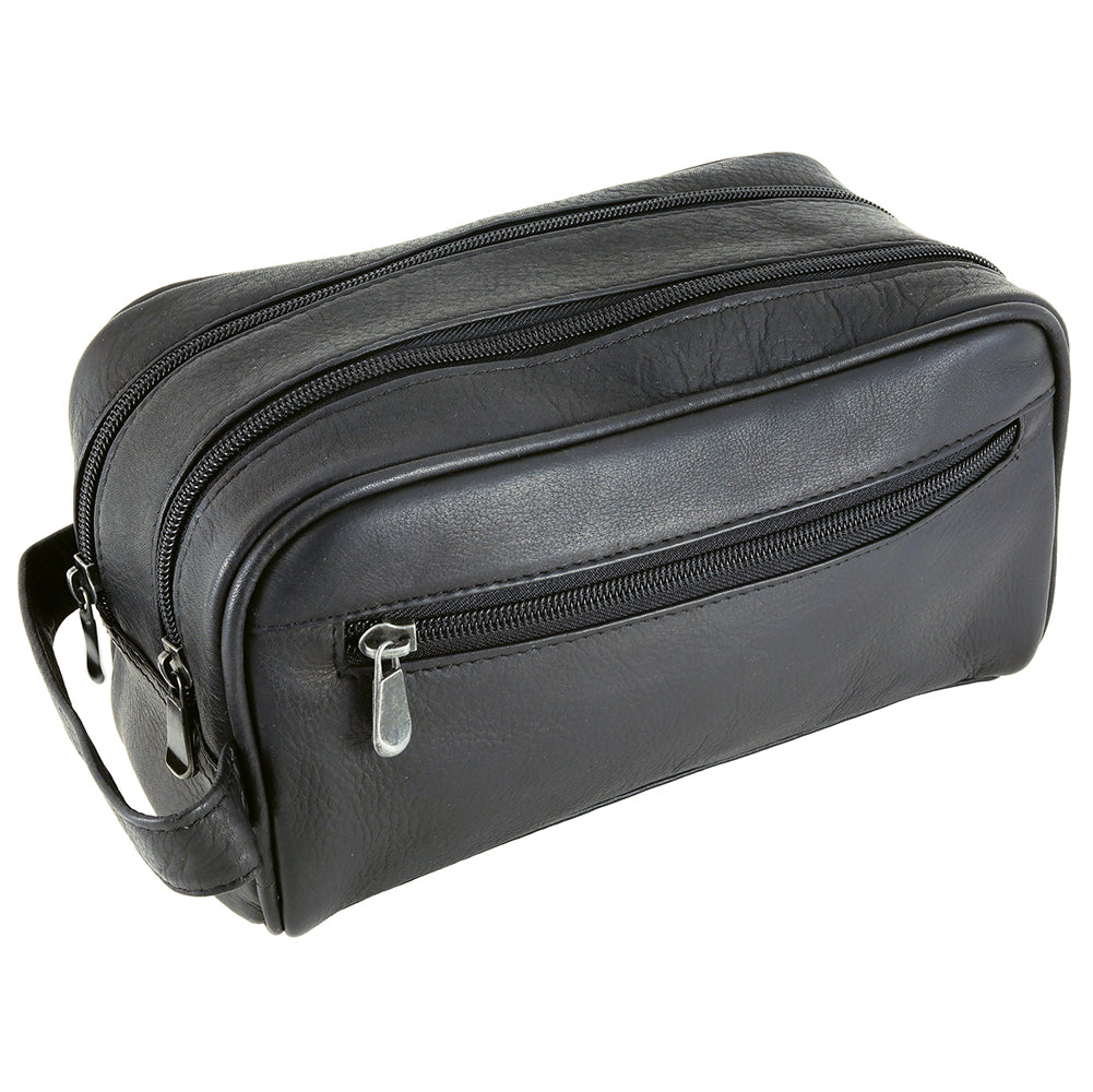 DayTrekr Leather Double Zip Travel Kit