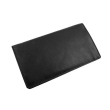 Load image into Gallery viewer, Front view of the black wallet. 
