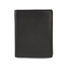 Load image into Gallery viewer, Front view of the black wallet on a white background. 
