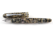 Load image into Gallery viewer, Front view of the grey fountain pen with the cap next to it.
