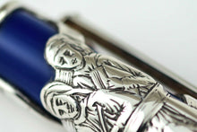 Load image into Gallery viewer, Close up to two monks engraved on the silver overlay
