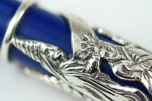 Load image into Gallery viewer, Close up to the crowning of Carlo Magno engraved on the silver overlay.
