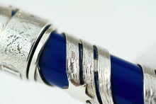 Load image into Gallery viewer, Close up to the 925 sterling silver hallmark on the pen overlay.
