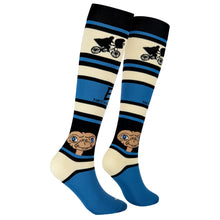 Load image into Gallery viewer, The two E.T. themed compression socks arranged on a white background.
