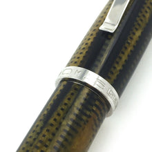 Load image into Gallery viewer, Close up to the cap ring. Some patina and brush marks are visible. 
