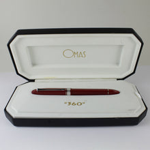 Load image into Gallery viewer, Omas 360 Cranberry Fountain Pen - 18kt Gold White Gold Nib/Rhodium Trim - B
