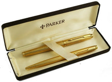 Load image into Gallery viewer, Angled view of the two pens inside the presentation box. interior edge has scuff marks.
