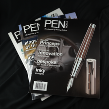 Load image into Gallery viewer, Pen World Magazine Bundle &amp; Blue Crocodile Embossed Leather Single Pen Case
