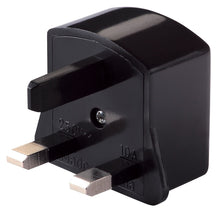 Load image into Gallery viewer, Angled view of a power adapter for use in Great Britain and Africa.
