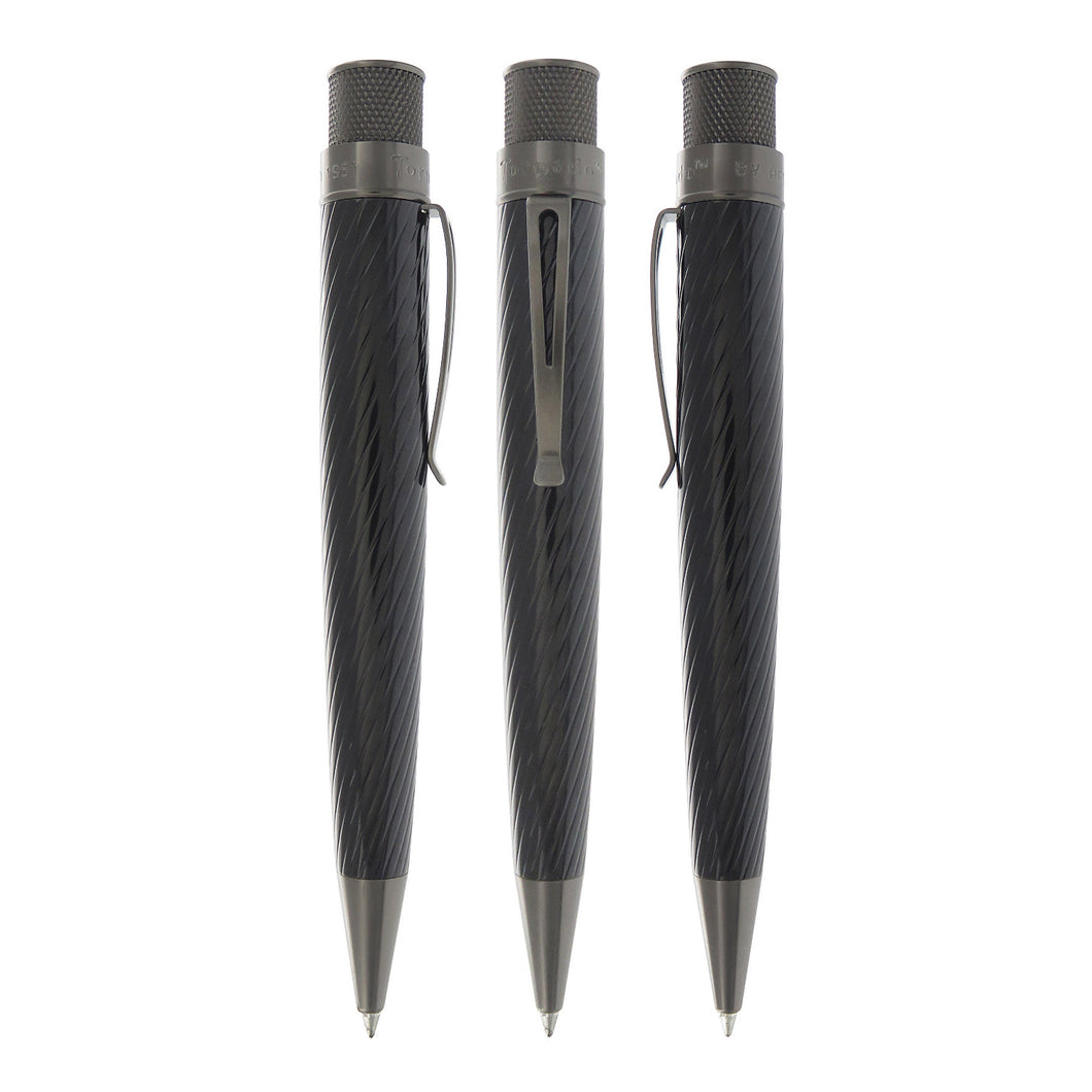 Front and side views of the black Brixton pen.