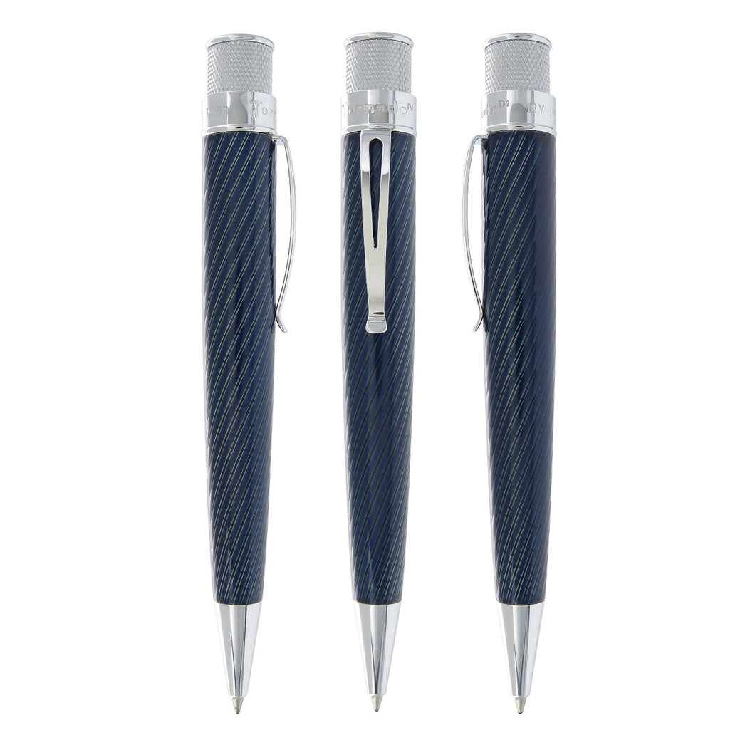 Front an side views of the Bronx blue pen.