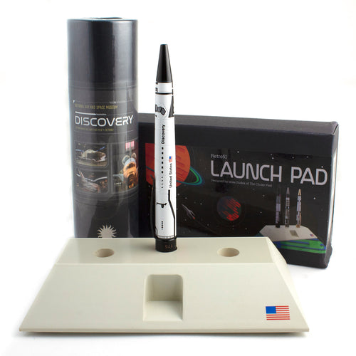 The Retro 51 Discovery pen set on the Launchpad pen holder. 