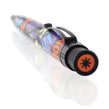 Load image into Gallery viewer, Angled top disk view of the Kiss Rock Poster pen
