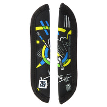 Load image into Gallery viewer, Front and back view of the black pen sleeve with Kandinsky design.
