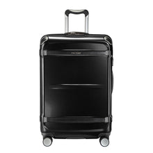 Load image into Gallery viewer, Front panel view of the black hard shell suitcase.
