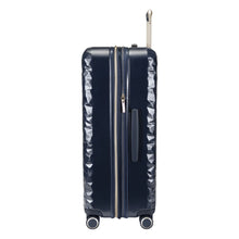 Load image into Gallery viewer, Side panel view of the navy blue hard shell suitcase
