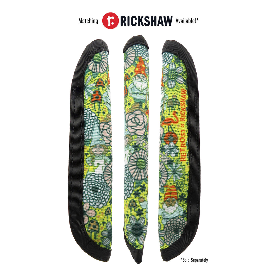 Front, back, and side views of the Rickshaw Pen sleeve for the matching Retro 51 Gnome Sweet Gnome rollerball Pen.