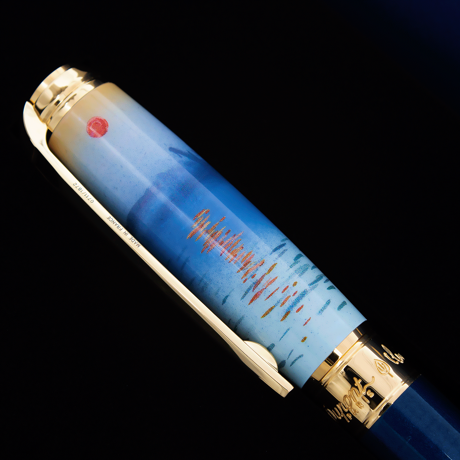 S.T. Dupont Monet Blue and Gold Fountain Pen | Airline