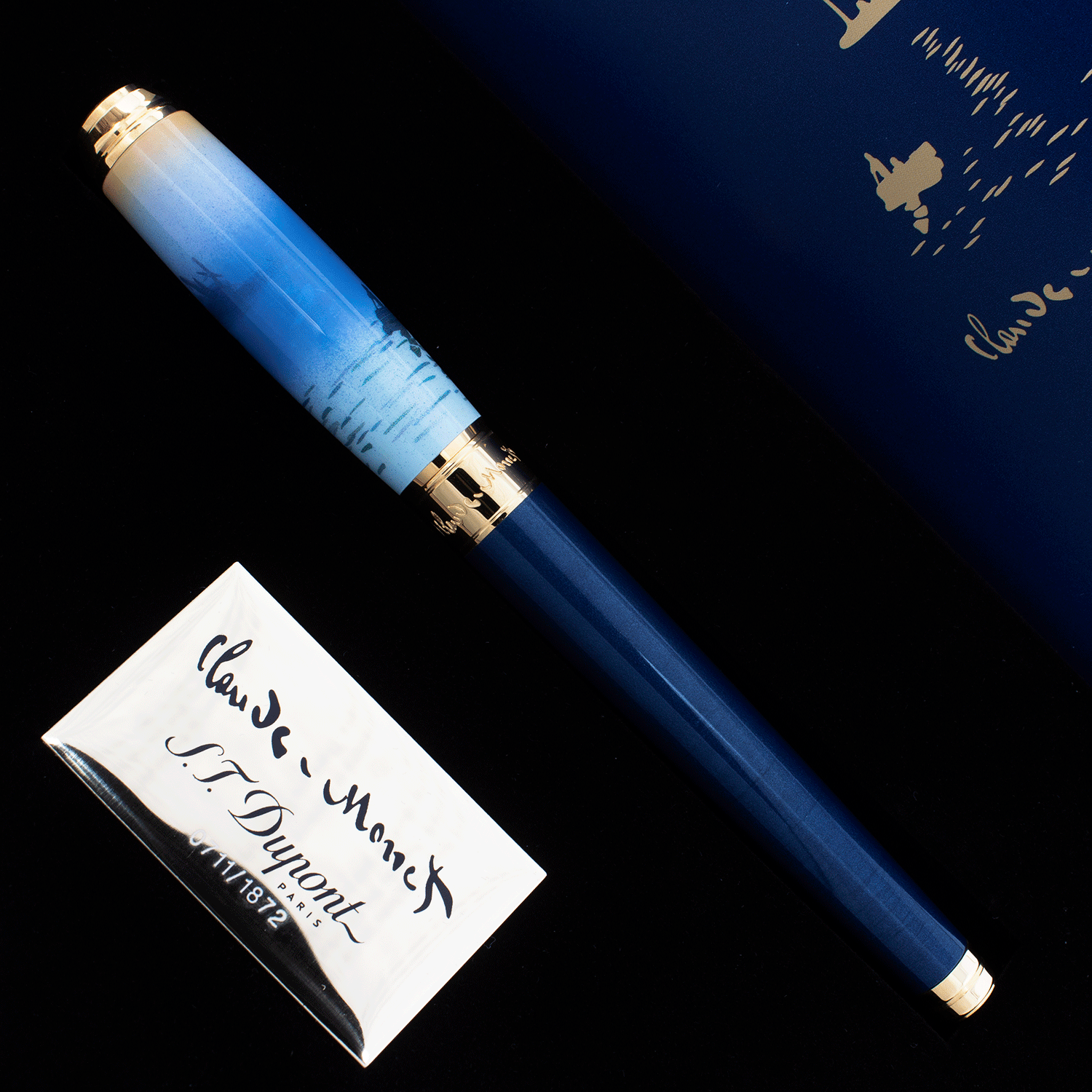 S.T. Dupont Monet Blue and Gold Fountain Pen | Airline