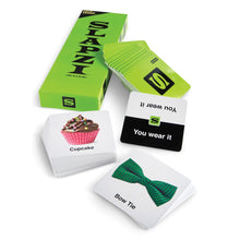 Load image into Gallery viewer, Slapzi  game box with cards arranged on a white background.
