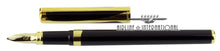 Load image into Gallery viewer, S.T. Dupont Art Nouveau Black and Gold Fountain Pen, Uncapped

